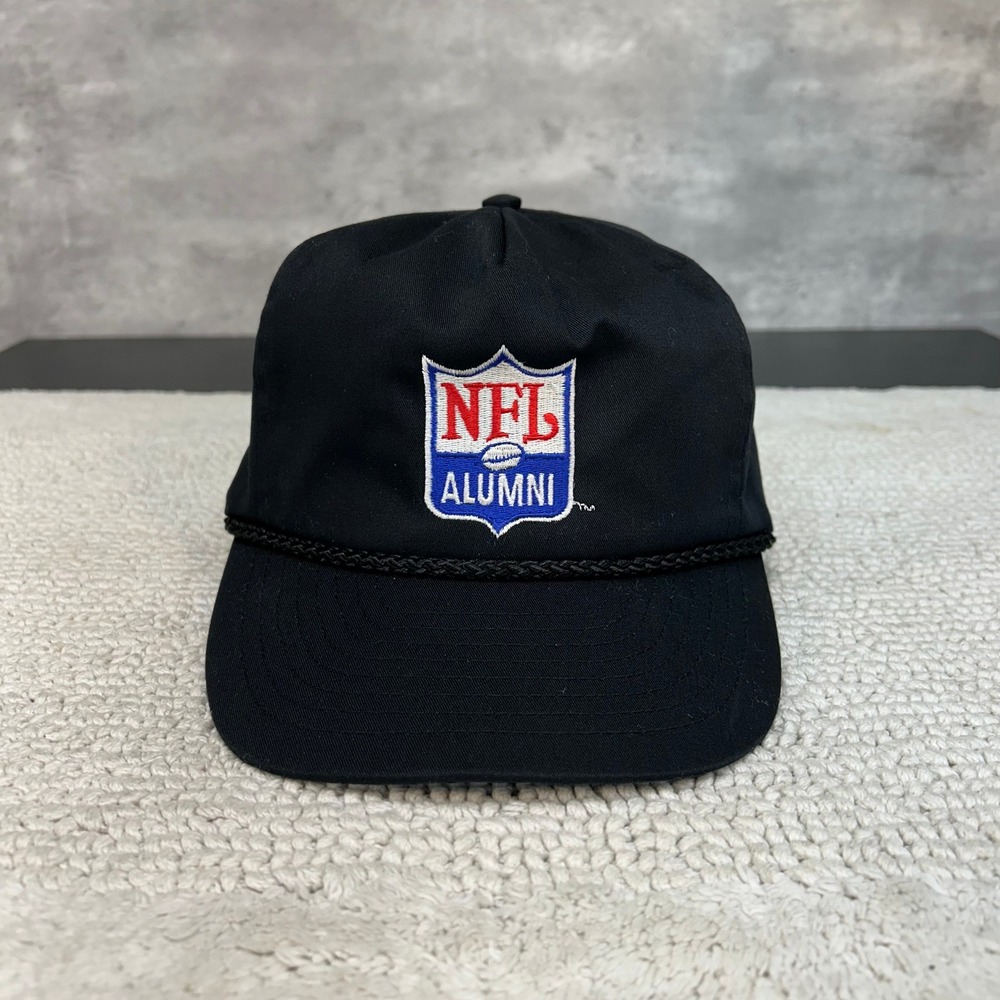 Vintage NFL Alumni Strap Back Hat OSFA Embroidered Shield Dad Cap Black